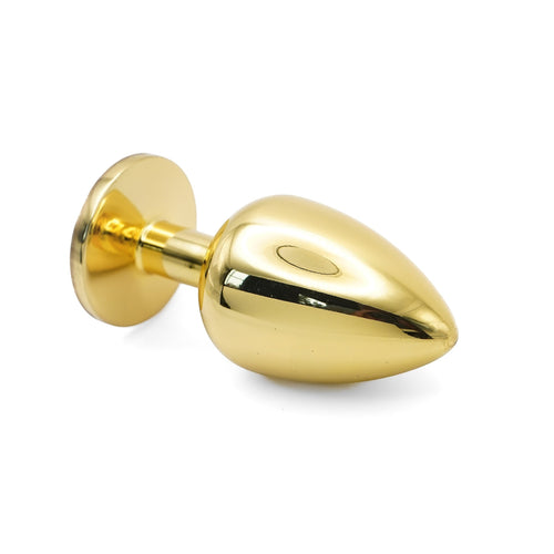 Get Closa large gold metal butt plug with a smooth, polished finish and weighted aluminium alloy design.