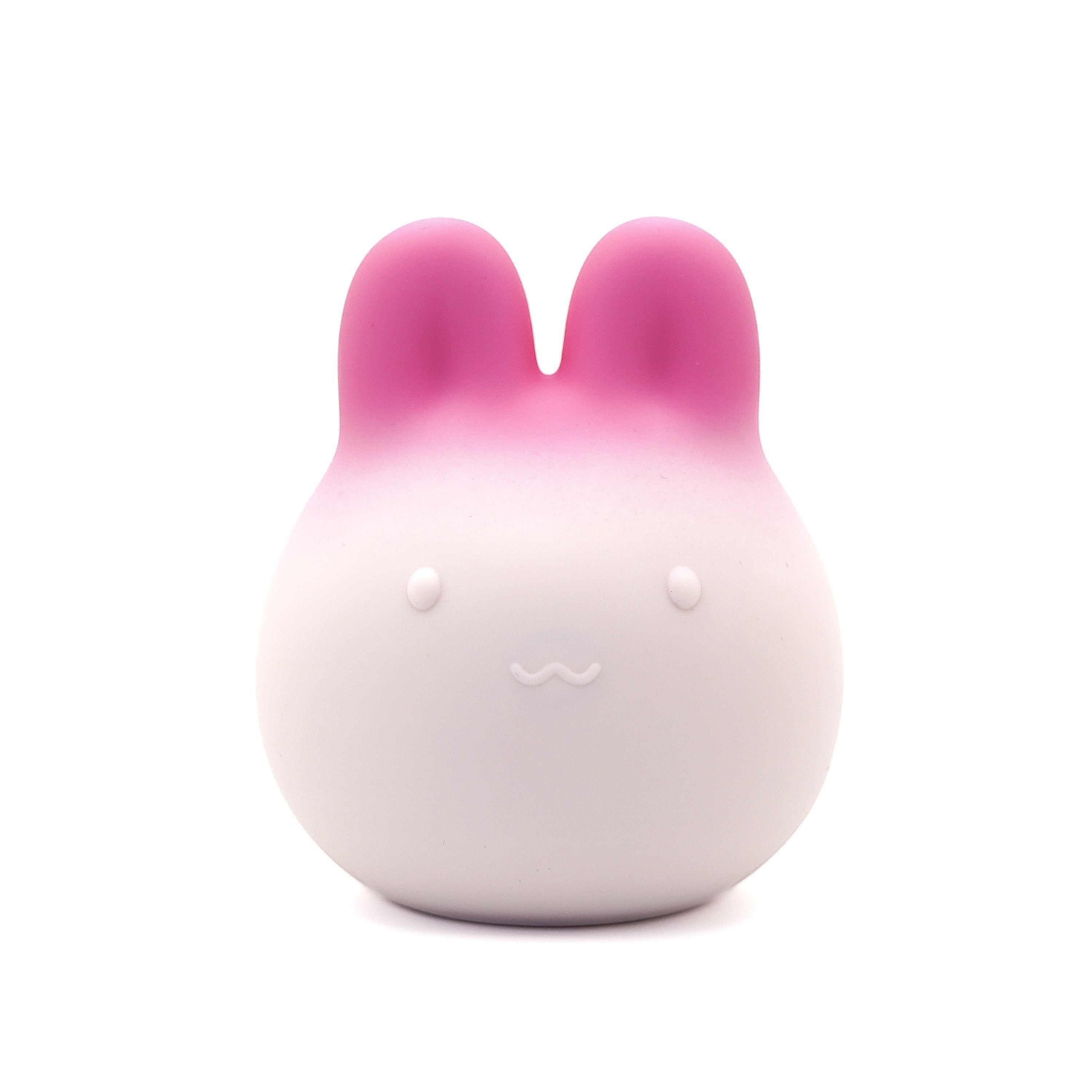 Get Closa pink gradient bunny-shaped silicone vibrator with a cute face and soft squeezable body