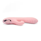 Get Closa pink silicone rabbit vibrator with suction and vibration modes and metallic control panel
