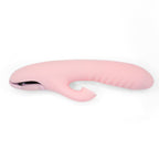 Get Closa pink silicone rabbit vibrator with suction and vibration modes and ergonomic curved design.